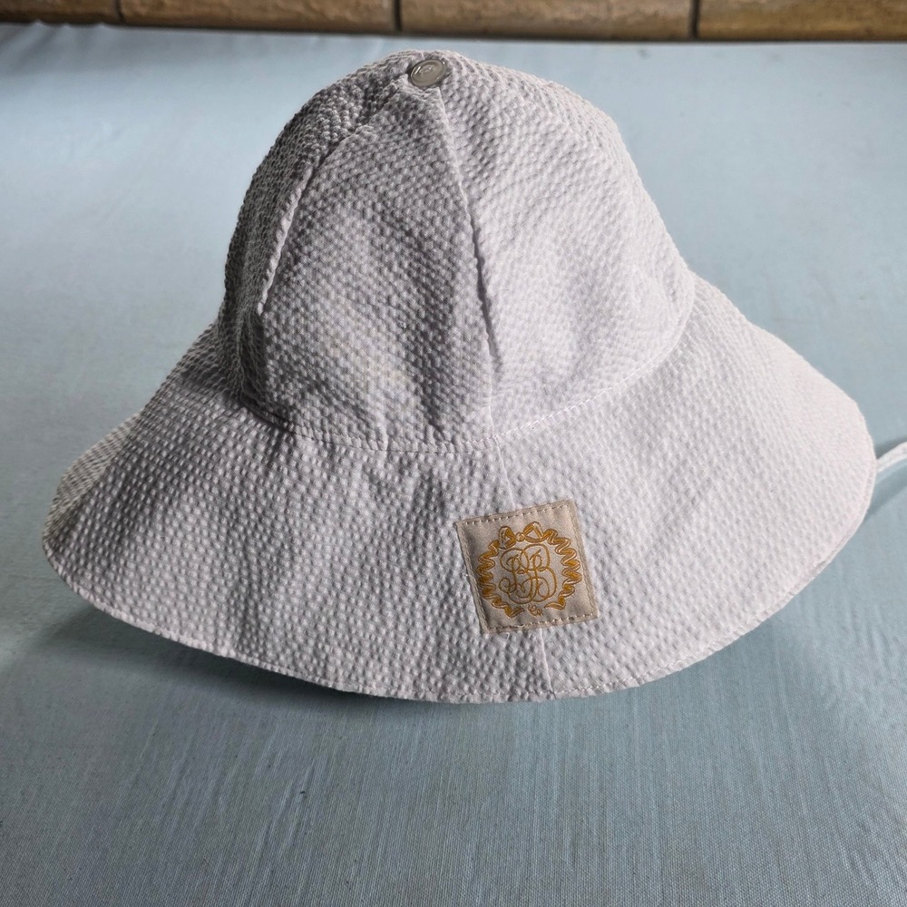 Beaufort Bonnet Company Cissy Sunhat Worth Avenue White Seersucker Medium NWT